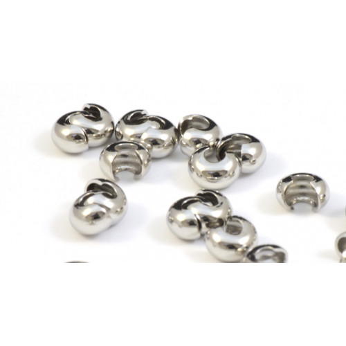 4MM NICKEL CRIMP BEADS COVER ( PACK OF 20)